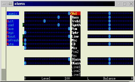 Der textorientierte Mixer 'aumix'